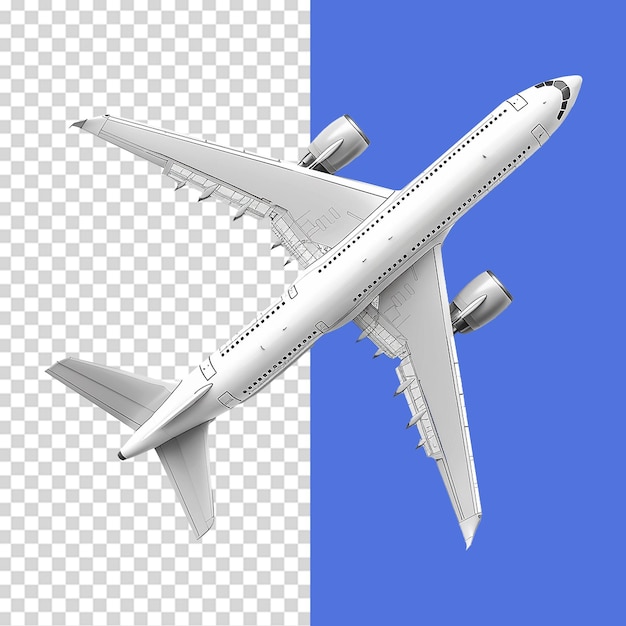 Avion en vol isolé sur un fond transparent