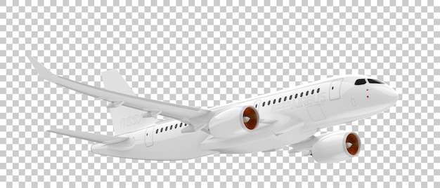 Avión volador aislado sobre fondo transparente Ilustración de renderizado 3d