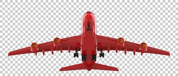 Avión volador sobre fondo transparente Ilustración de renderizado 3d