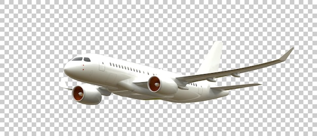 PSD avión volador sobre fondo transparente ilustración de renderizado 3d