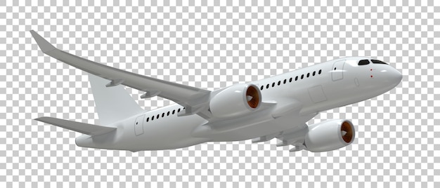 PSD avión volador sobre fondo transparente ilustración de renderizado 3d