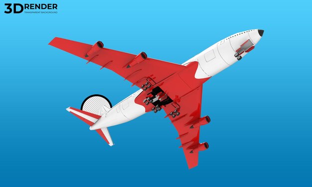 Avion Volant 3d Sur Fond Transparent