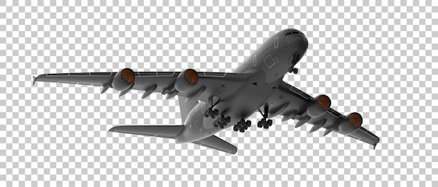 Avion Volant Sur Fond Transparent Illustration De Rendu 3d