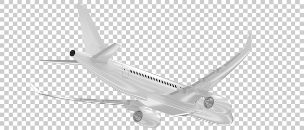 Avion volant isolé sur fond transparent illustration de rendu 3d