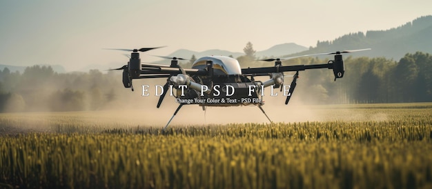 PSD aviones no tripulados vuelan para rociar fertilizante en los campos
