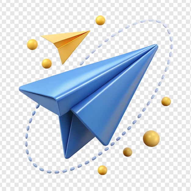 Des avions en papier en vol avec des lignes pointillées illustration de style dessin animé 3D