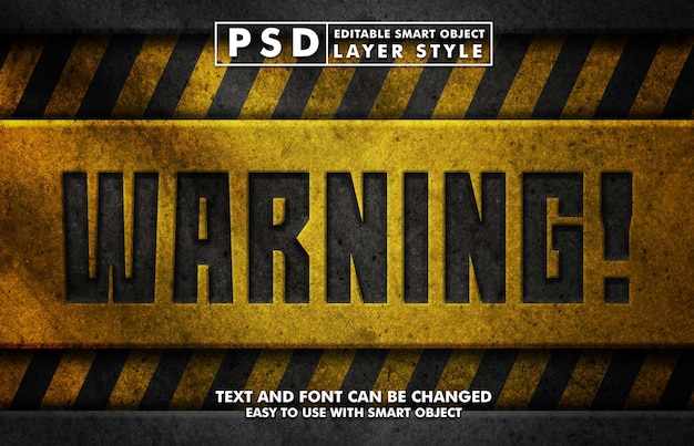 PSD aviso 3d efeito de texto realista psd premium