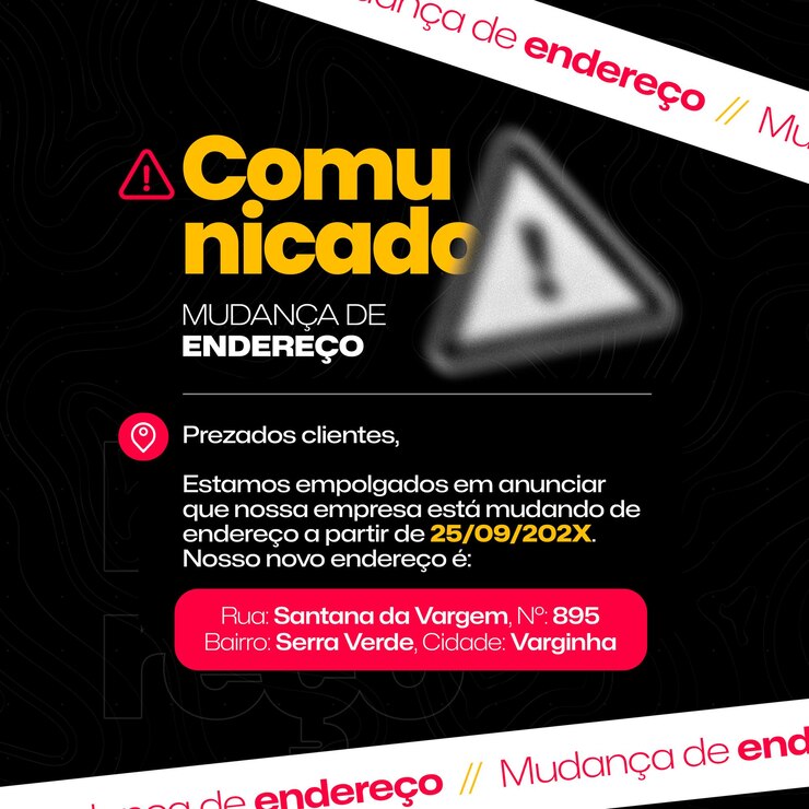 PSD aviso da dsp de alteração do endereço das redes sociais