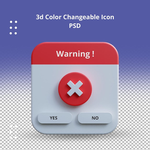 PSD aviso modelo de alerta de lembrete de sino de notificação renderização 3d
