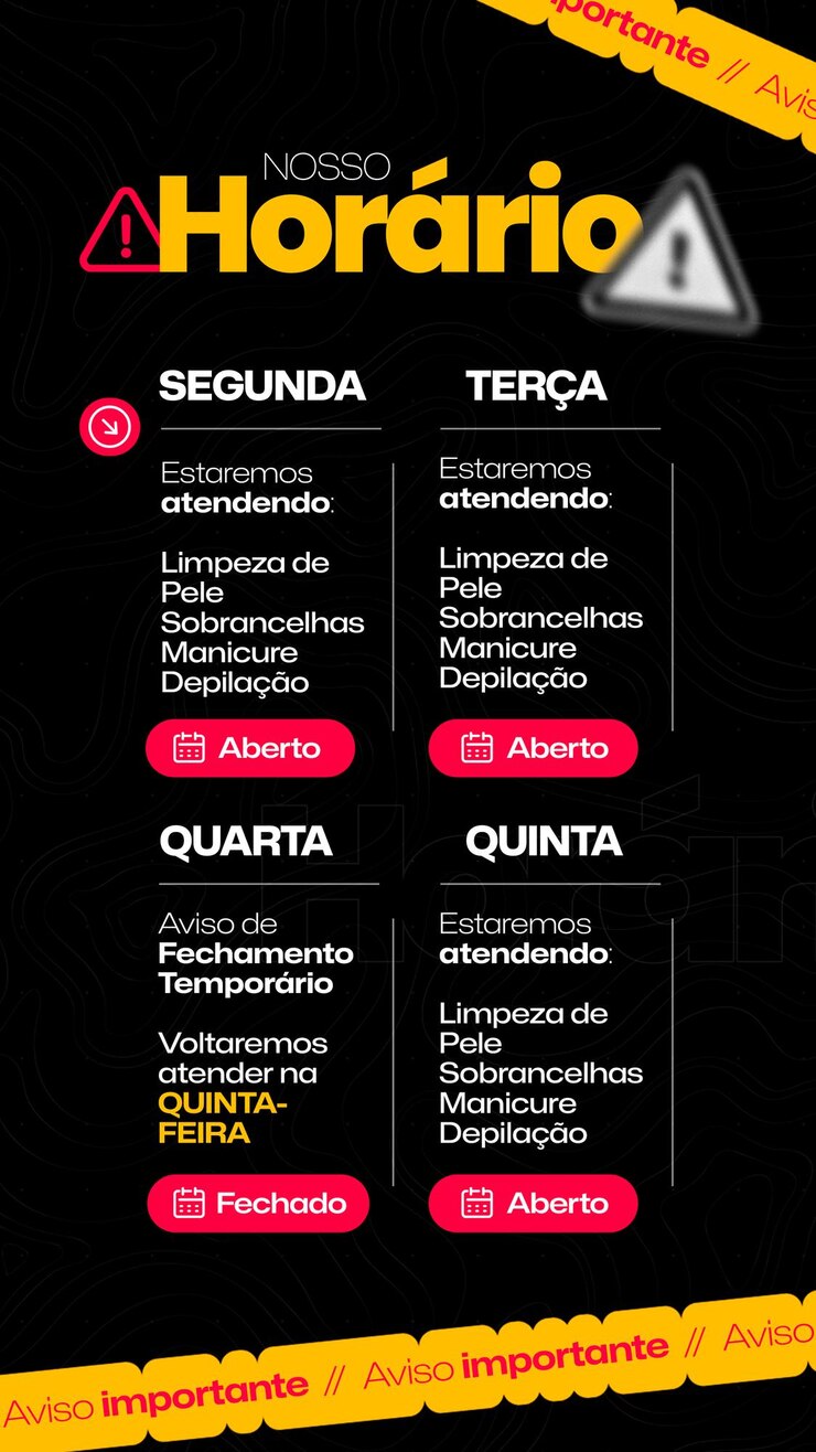 PSD aviso de psd para los días de la semana en la tienda de redes sociales
