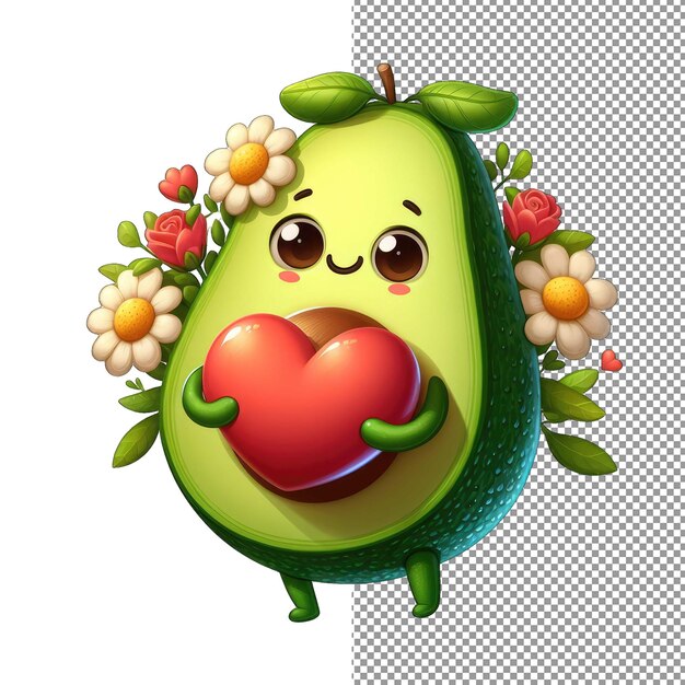 Avocado amore herz in der hand aufkleber