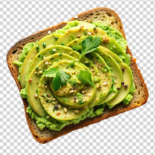 PSD avocado smash toast isolated on transparent background