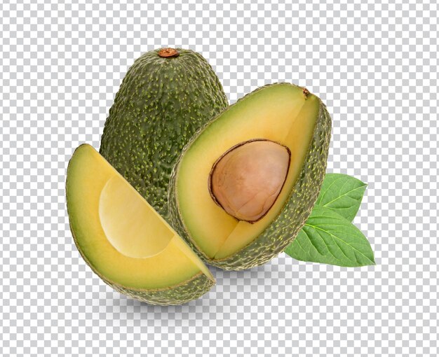 Avocat Frais Avec Des Feuilles Isolées