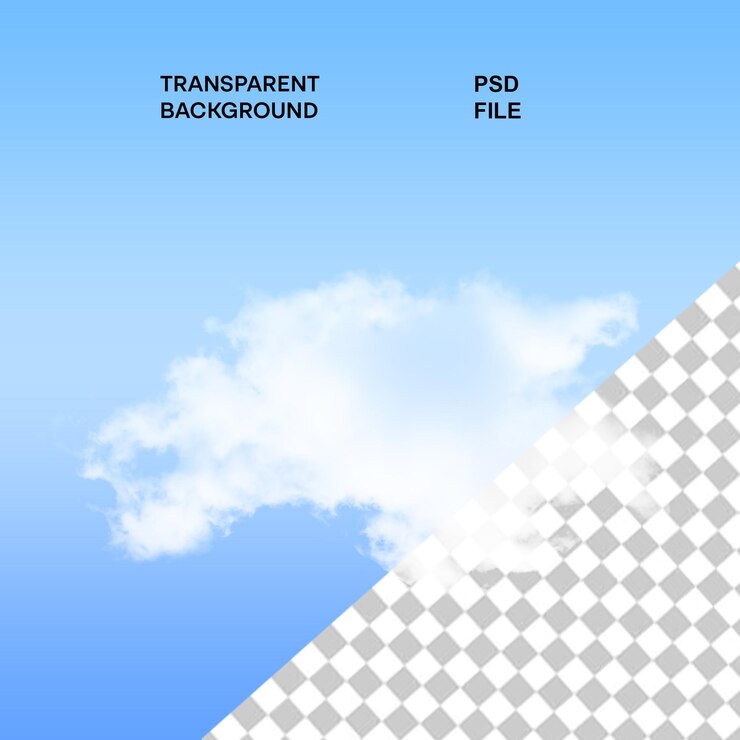 PSD awan overlay realistis 3d terisolasi pada latar belakang transparan efek transparansi nyata