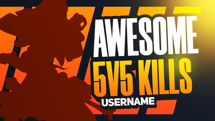 PSD awesome 5v5 kills - gaming thumbnail