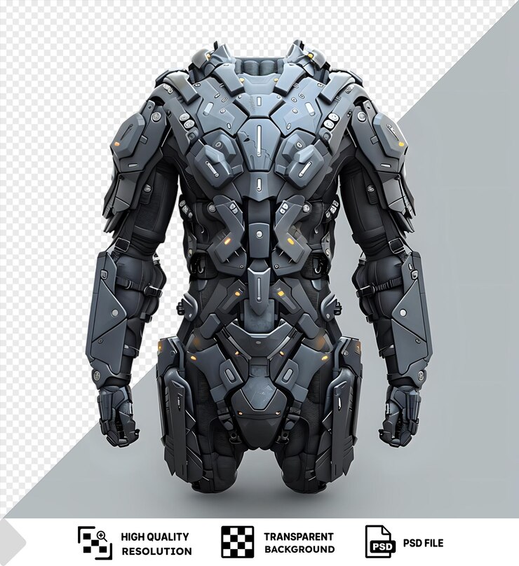 PSD awesome cyber body armor isolated on a transparent background