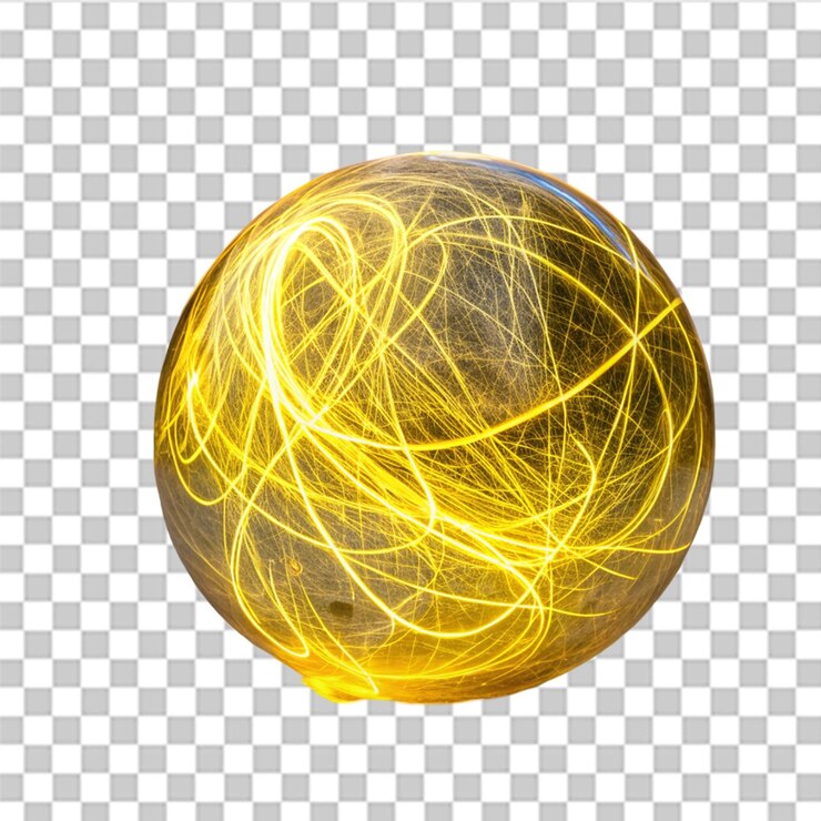PSD awesome energía abstracta garabateos símbolo vectorial energía cinética amarilla en forma de bola