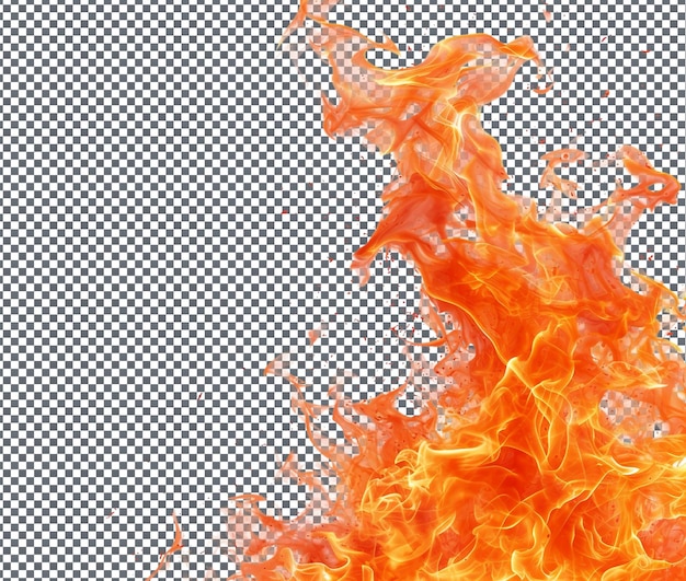 Awesome flame heat fire isolated on transparent background