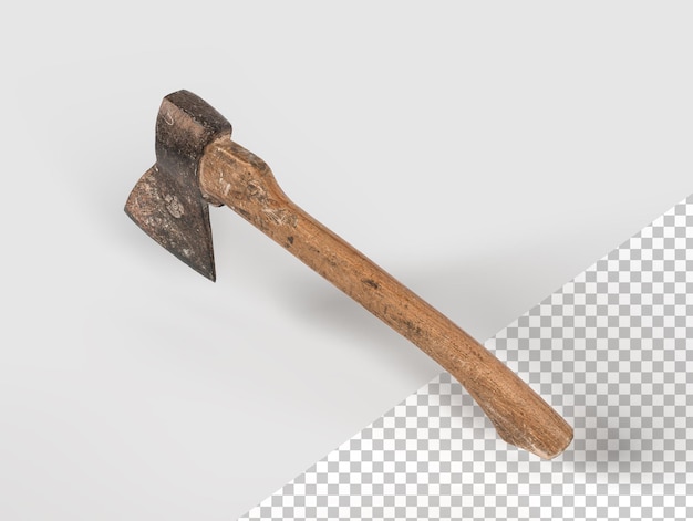 Axe d'anciens bûcherons sur fond blanc vue supérieure sans fond