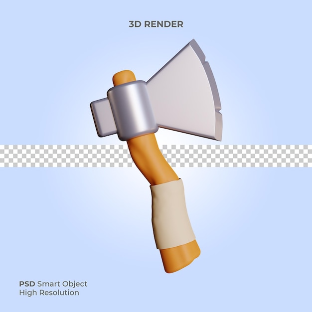 Axe icon 3d render ilustração isolada premium psd