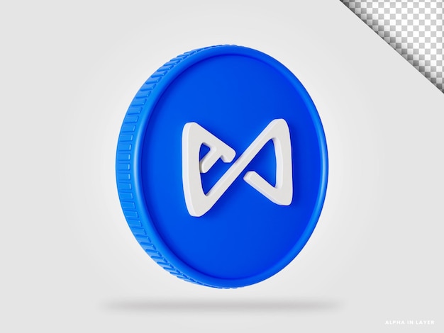 Axie infinity assi criptovaluta moneta 3d rendering isolato