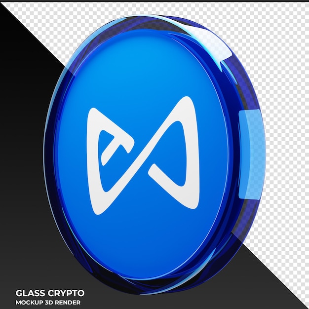 Axie Infinity AXS Glass Crypto Coin 3D'illustrazione