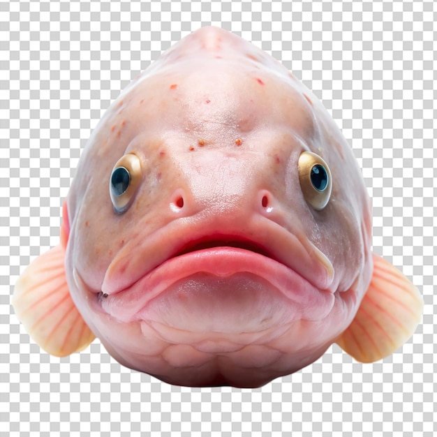 Axolotl con piel translúcida sobre un fondo transparente