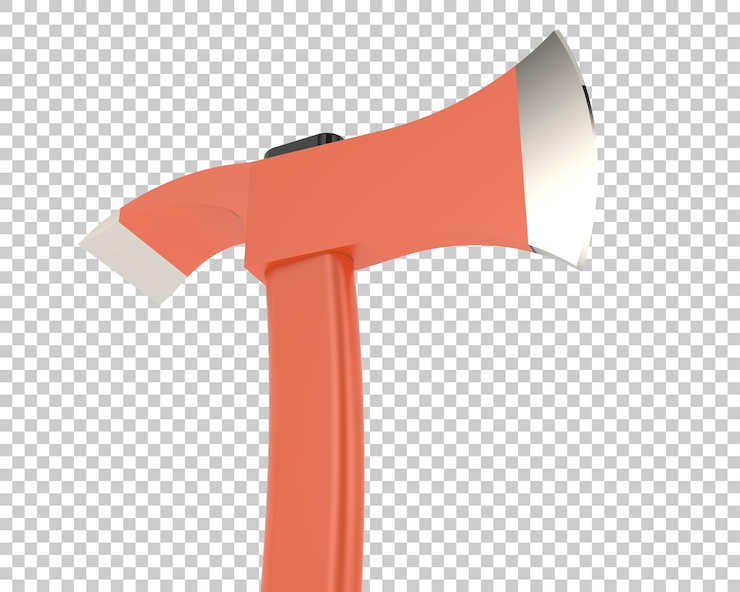 PSD axt auf transparentem hintergrund 3d-darstellung