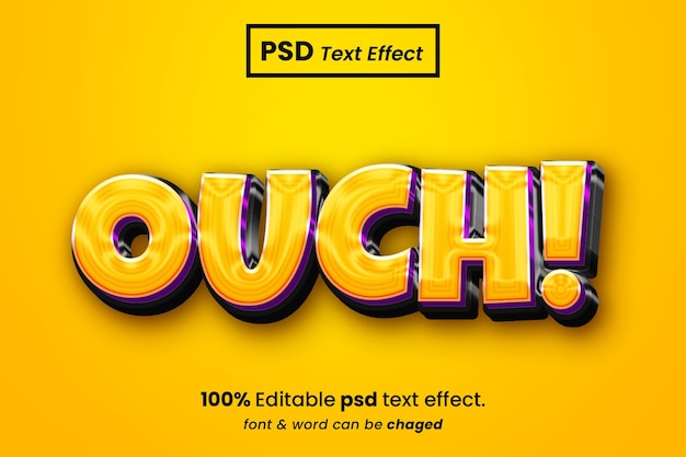 PSD ay efecto de texto editable en 3d