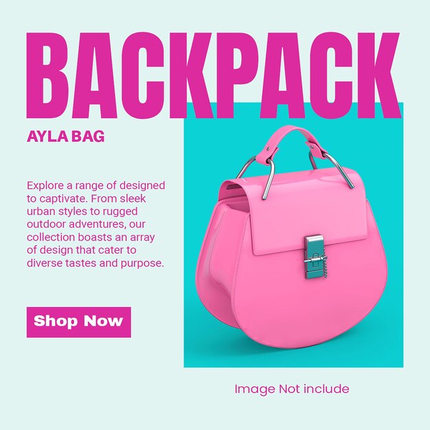 PSD ayla pink bag vibes para el estilo de vida