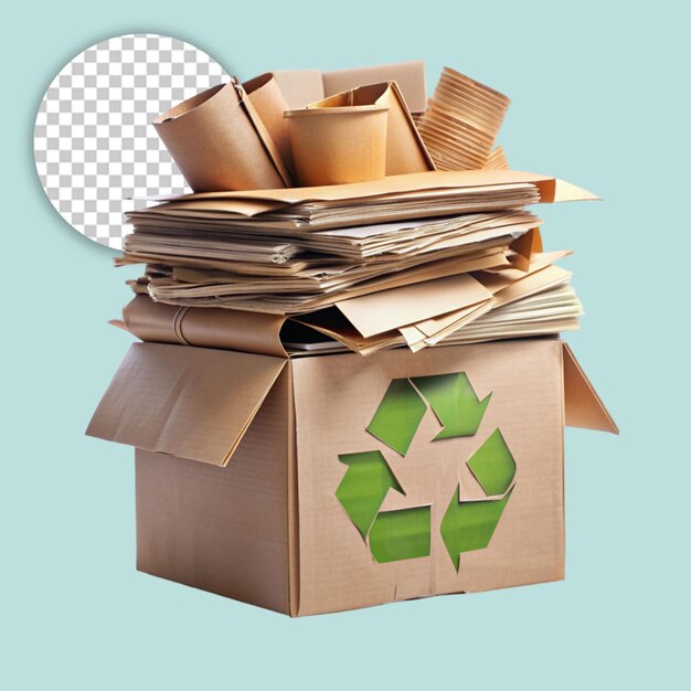 Ayuda y cuidado de la imagen conceptual para el reciclaje Símbolo de reciclaje triangular verde sobre un fondo transparente