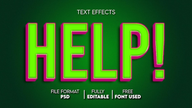 Ayuda Recurso gráfico de efecto de texto editable