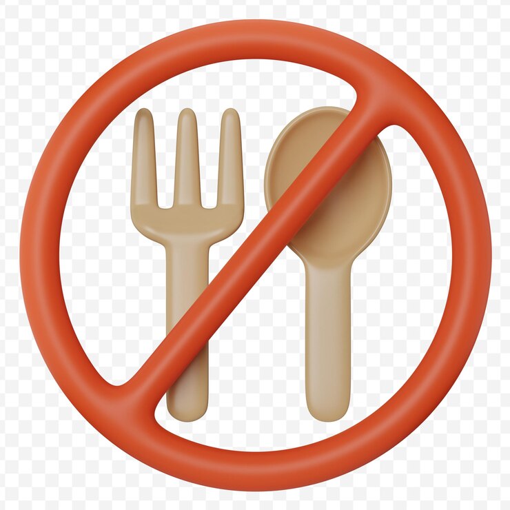 PSD ayuno sin comida firmar ilustración 3d