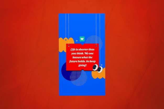 PSD azul 00s emoji engagement booster historia de instagram 11