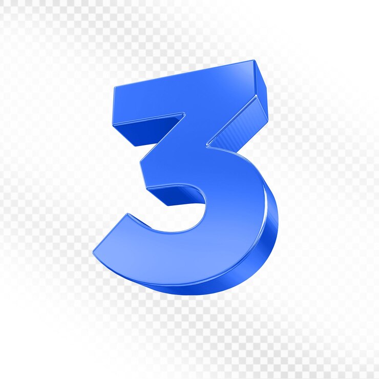 PSD azul 3d número 3