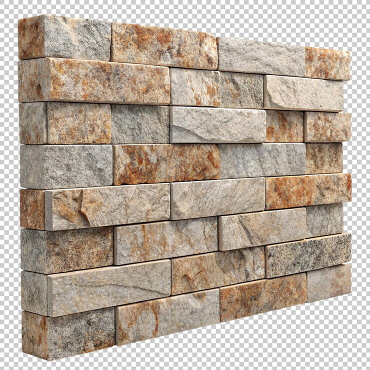 PSD azulejos de pared de granito escaneados en 3d azulejos del pared del granito en fondo transparente
