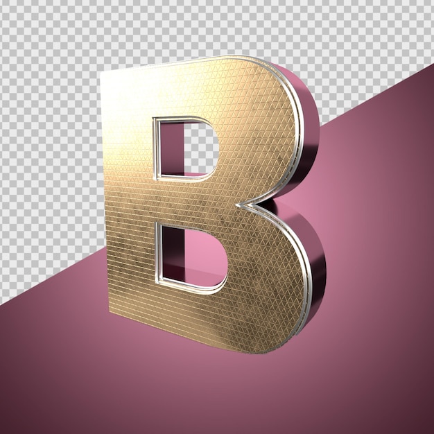 PSD b alphabet 3d render