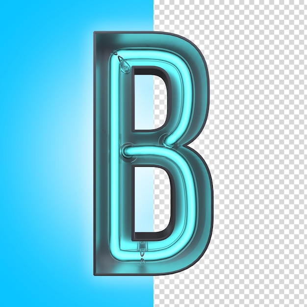 B neon 3d-buchstabe