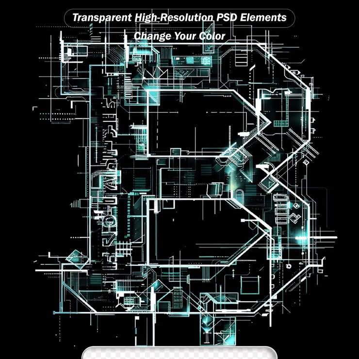 PSD b tecnología color de fondo y ondas del futuro