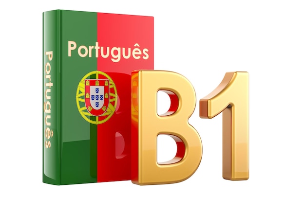 B1 concepto de nivel portugués B1 representación 3D intermedia aislada sobre un fondo transparente