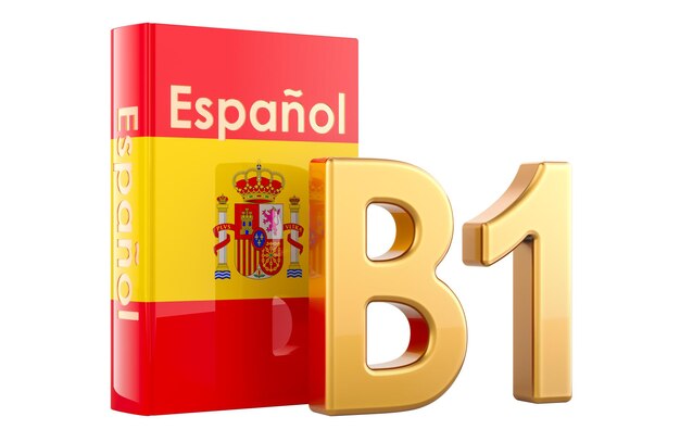 b1 spanish level concept b1 intermediate 3d rendering isolated on transparent background