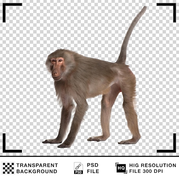 Baboon réaliste sur un fond blanc Baboon sur un fond transparent