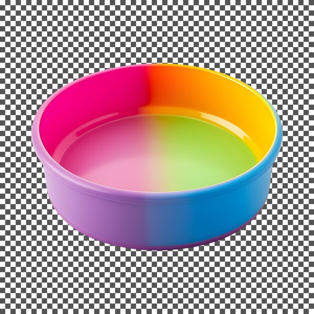 Baby Bowl de silicona arco iris aislado sobre un fondo transparente