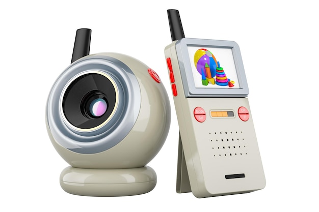 PSD baby-cam-video-baby-monitor 3d-rendering isoliert auf durchsichtigem hintergrund