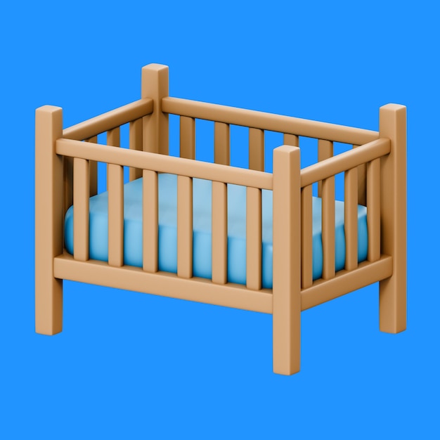 Baby Crip 3D-Rendering-Symbol Isolierter durchsichtiger Hintergrund
