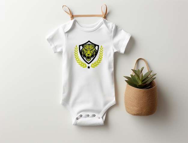 Baby cute bodysuit mockup PSD