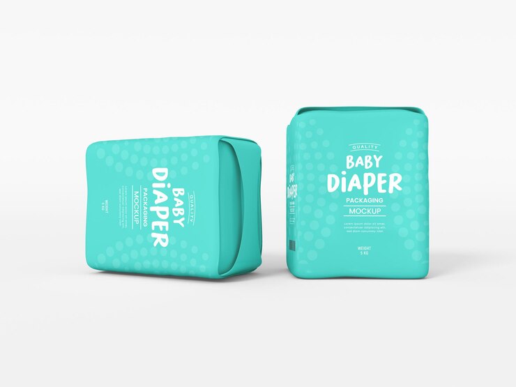 PSD baby diaper packaging  mockup