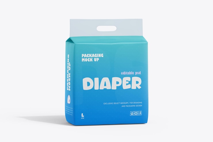 PSD baby diaper product packaging mockup