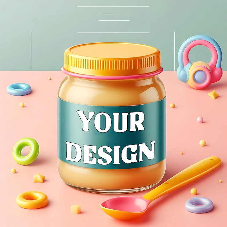 PSD baby food jar mockup