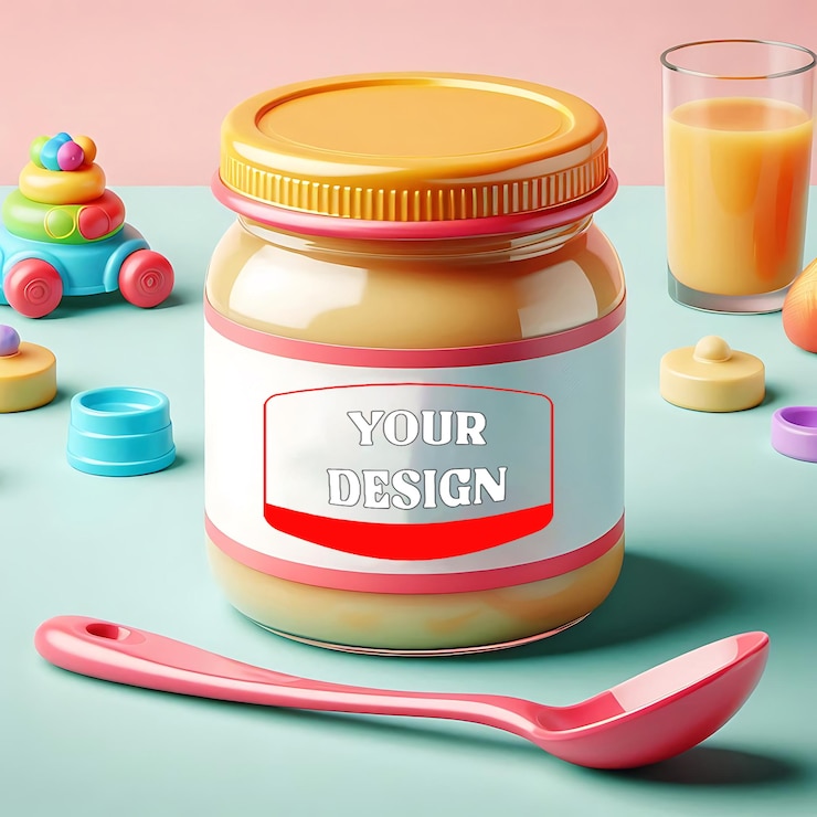 PSD baby food jar mockup